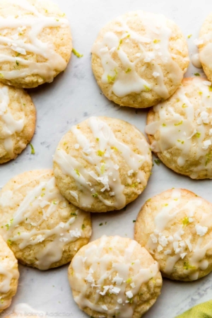 coconut lime cookies with lime glaze