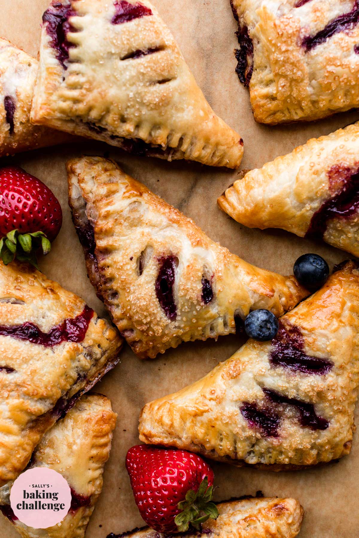 berry turnovers made with homemade rough puff pastry