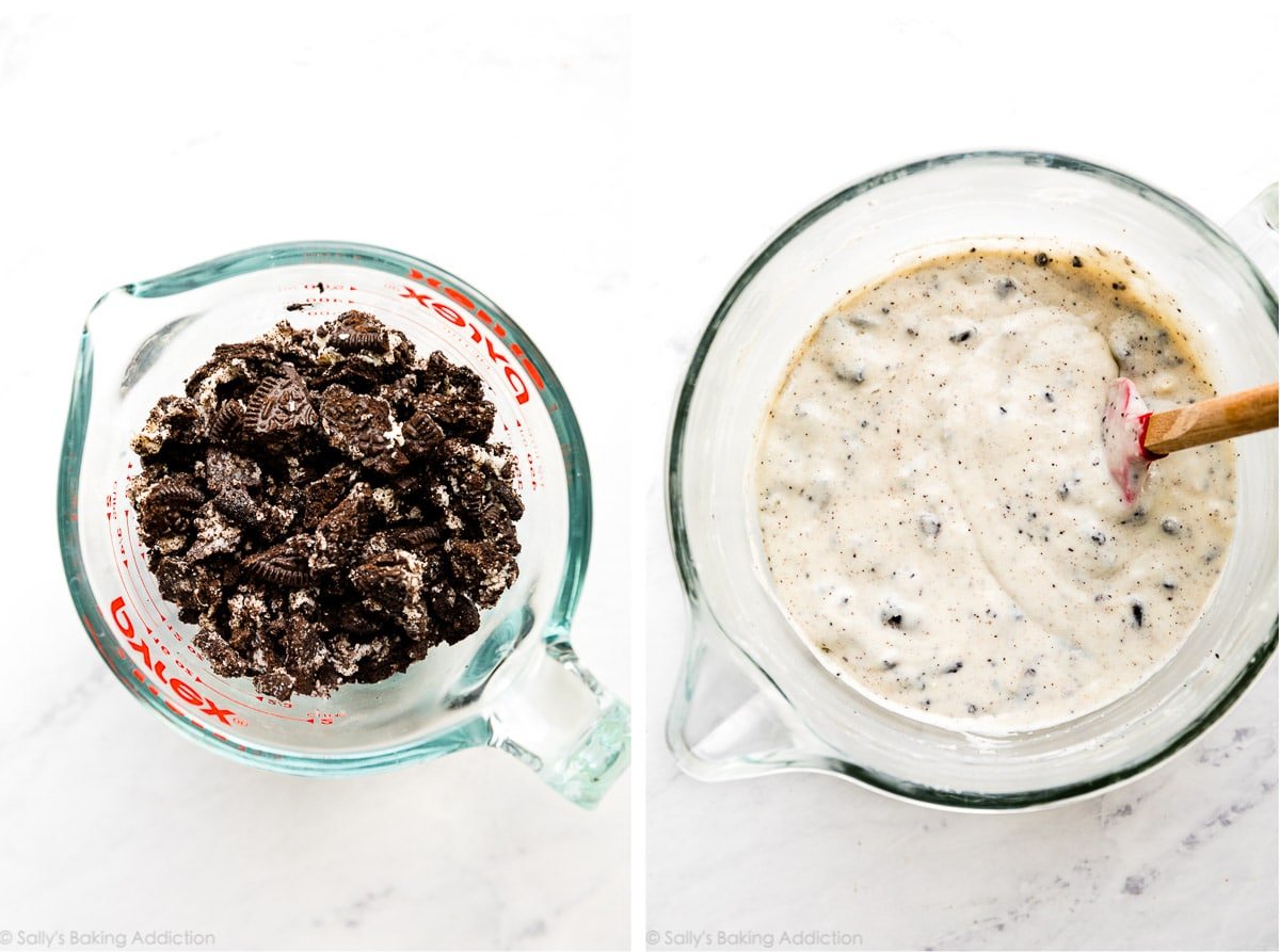 oreo cookies and cake batter