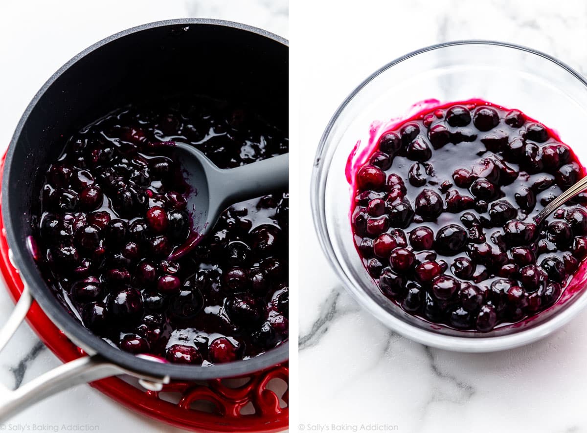 cooked blueberry topping