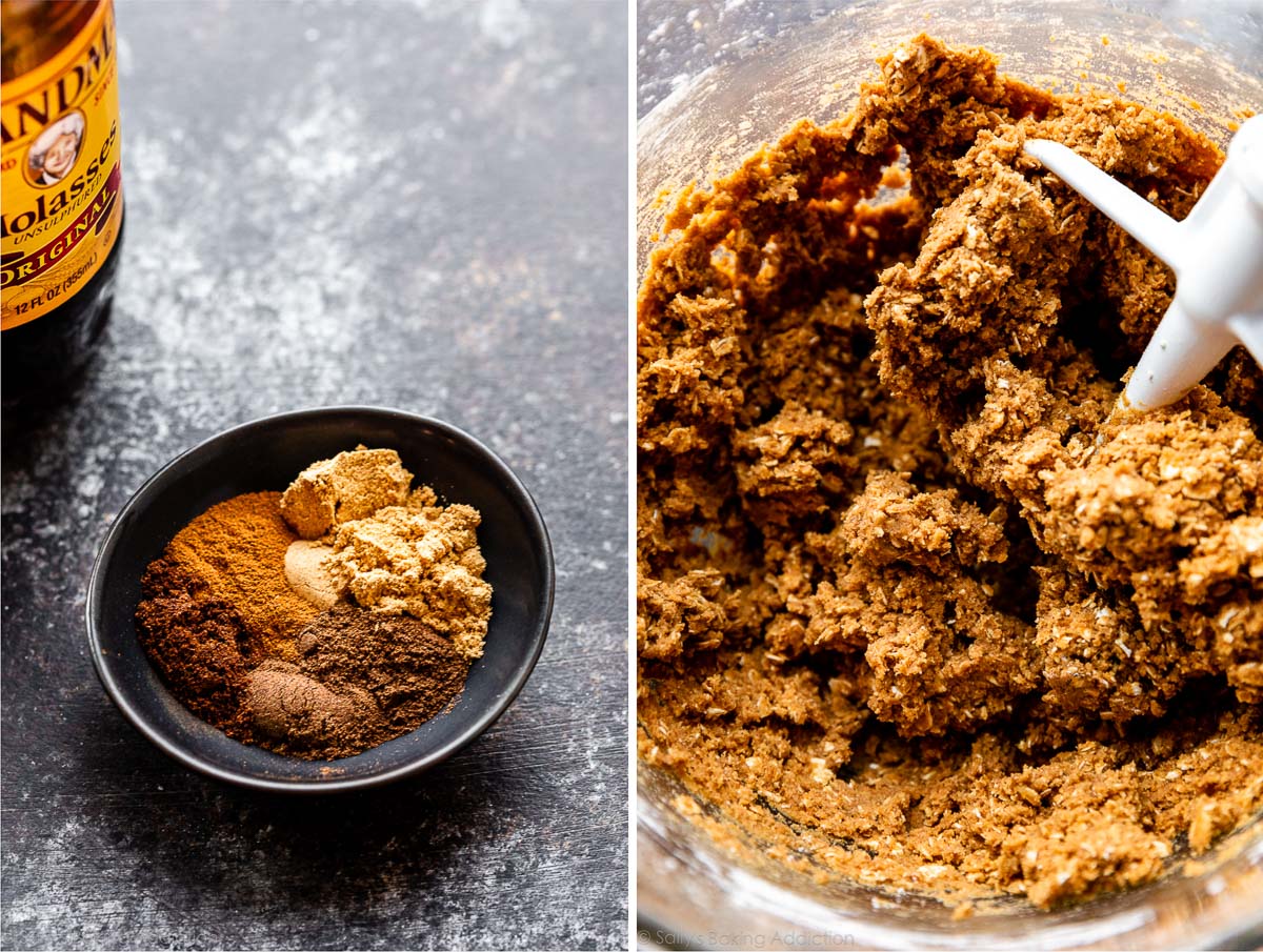 gingerbread spices and cookie dough