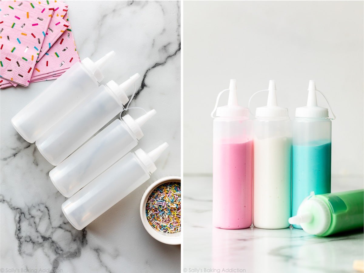 royal icing in squeeze bottles