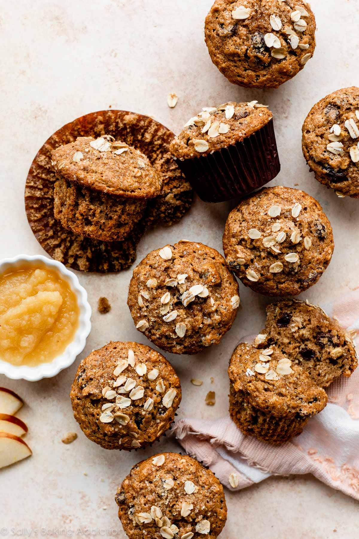 healthy whole wheat applesauce muffins