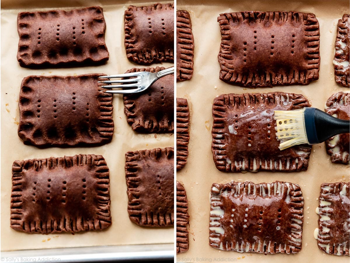 chocolate pastry pop tarts before baking