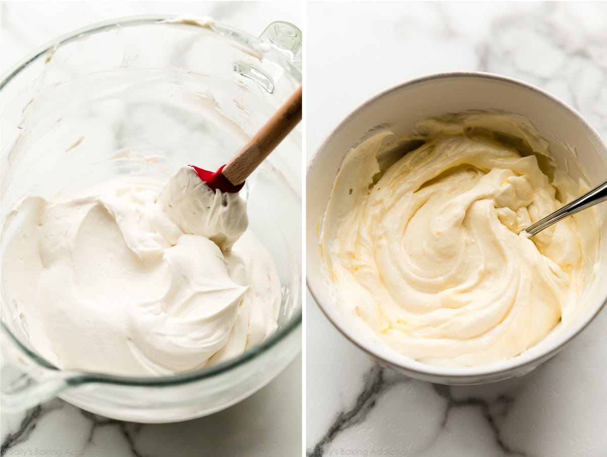 whipped frosting mixed with lemon curd