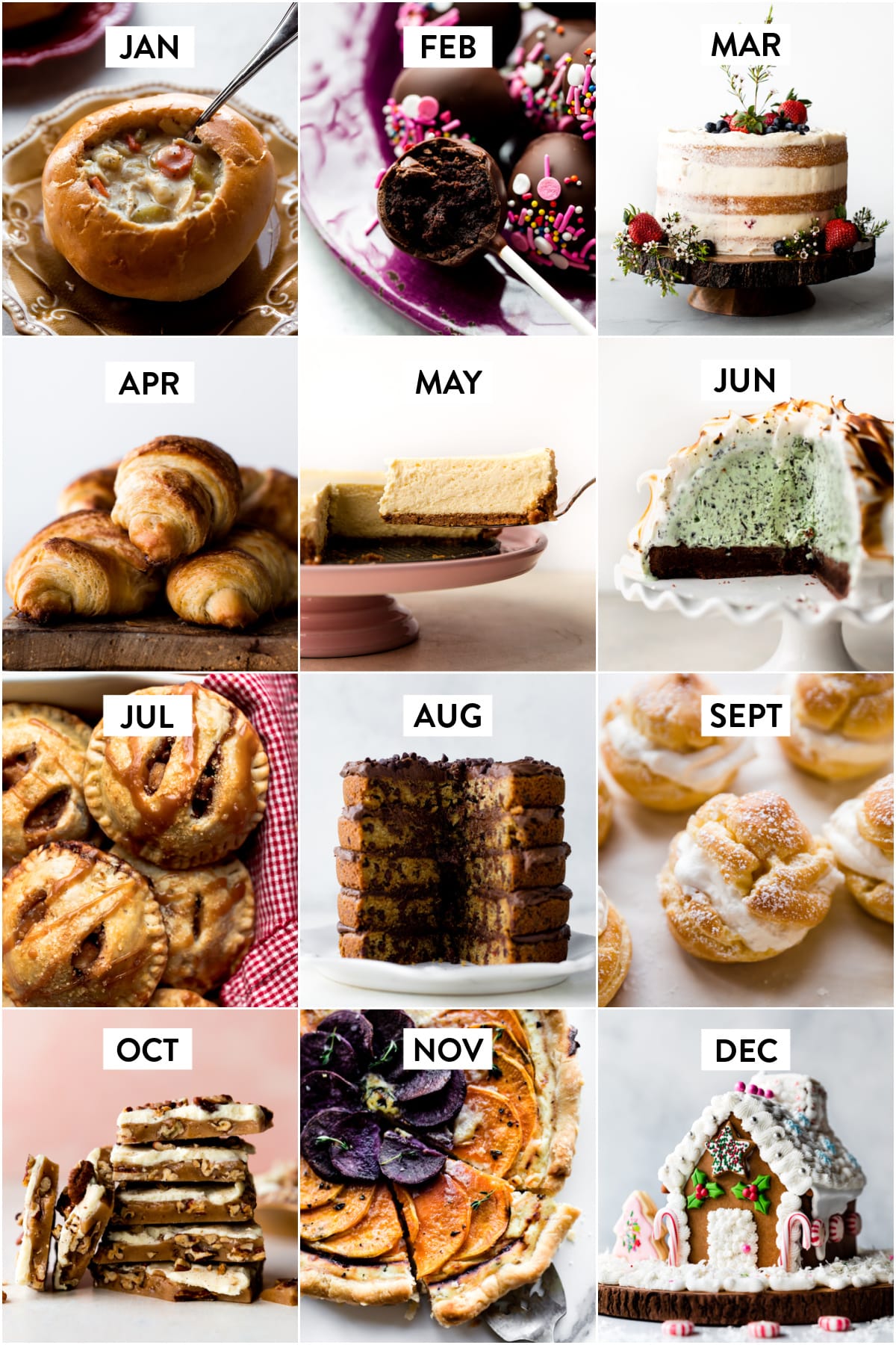 Collage of the 2018 Sally's Baking Challenge recipes