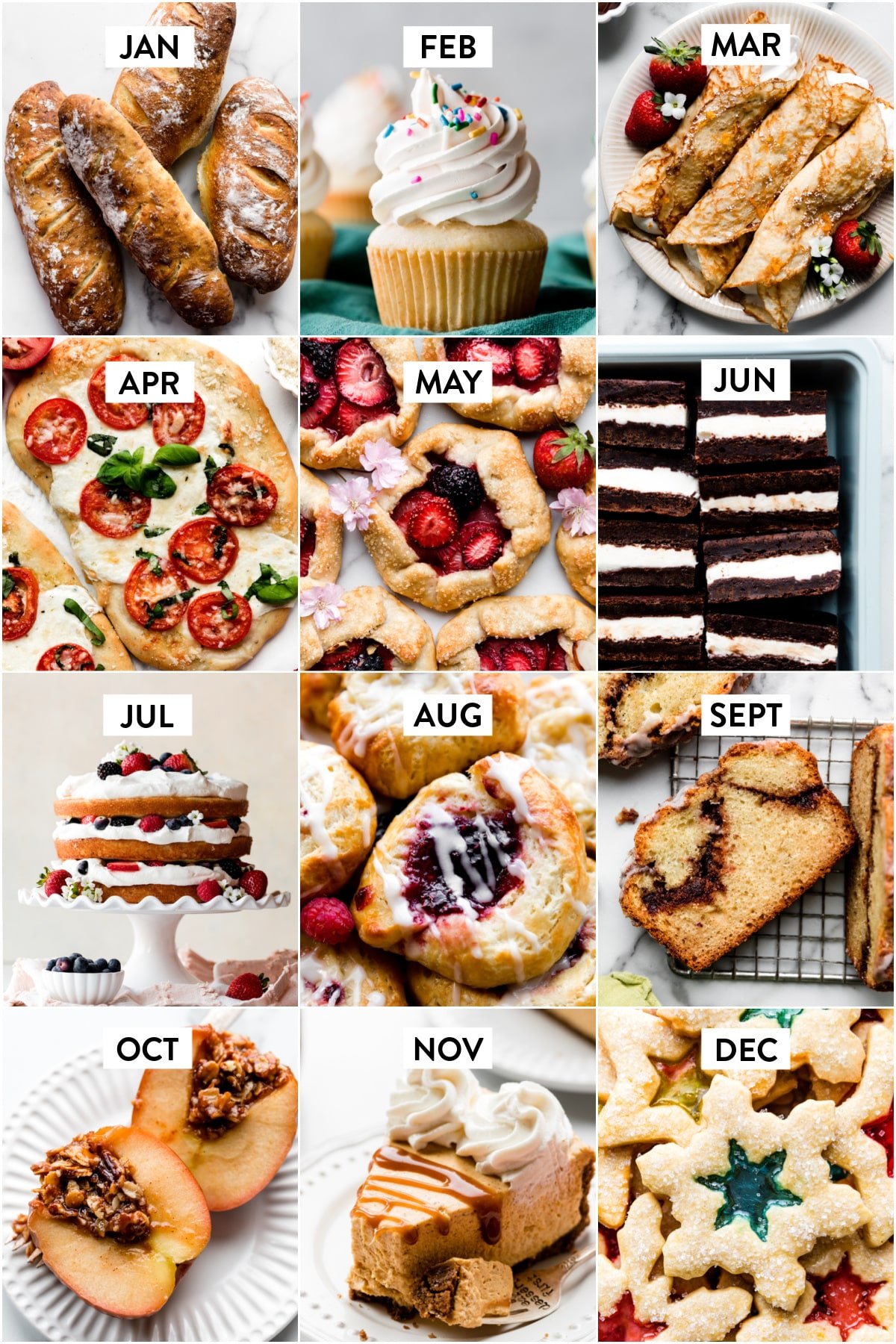 Collage of the 2020 Sally's Baking Challenge recipes
