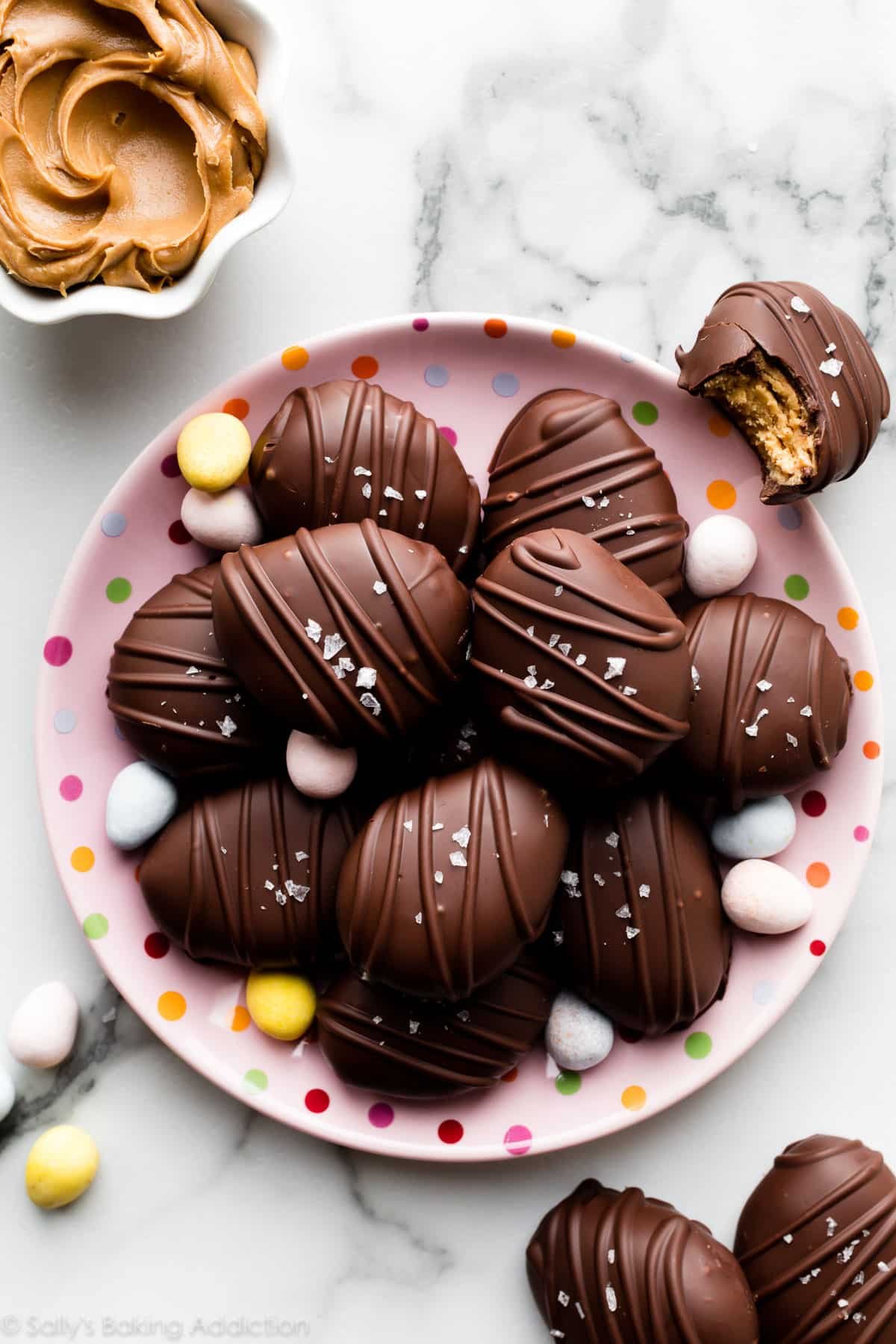plate of peanut butter Easter egg candies