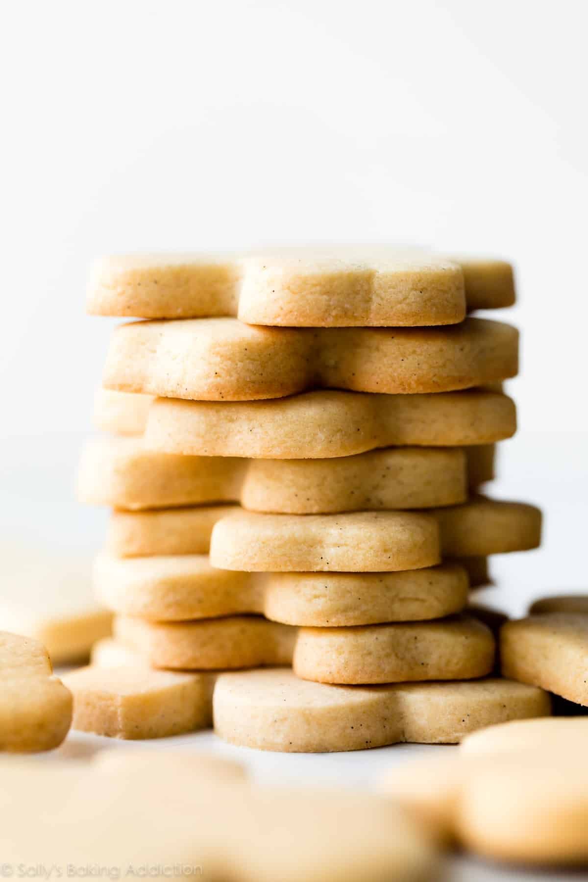 stack of soft-baked vanilla bean sugar cookies