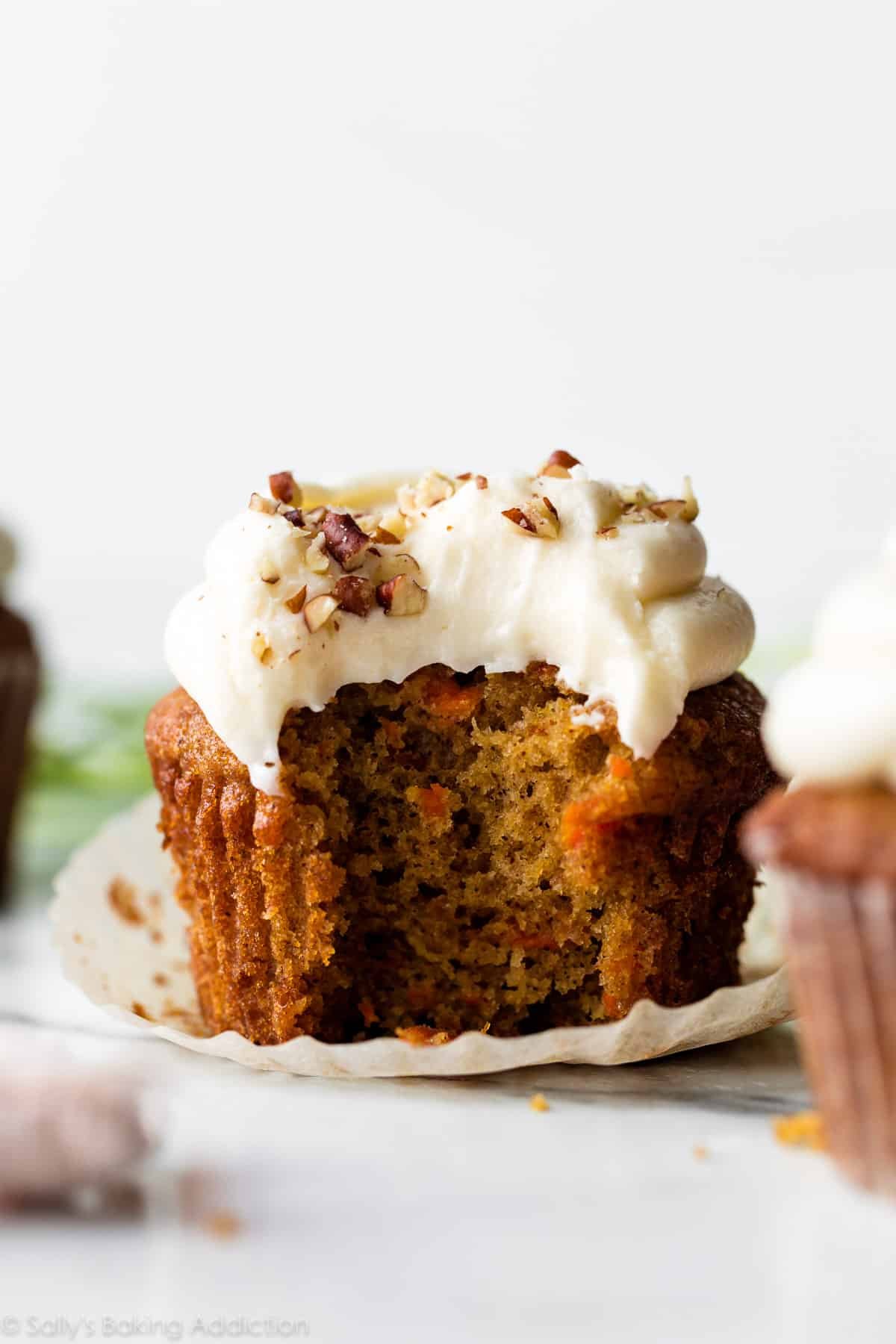 carrot cake cupcake with cream cheese frosting