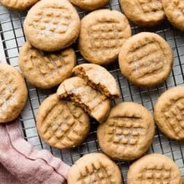 peanut butter cookies on cooling rack