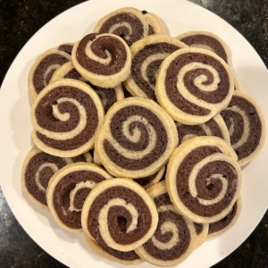 pinwheel cookies on a plate