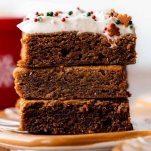 stack of 3 gingerbread cookie bars.