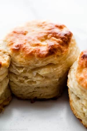 close-up of buttermilk biscuit.