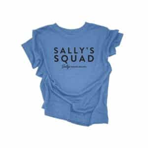 sally's squad in kids crewneck t-shirt in heather columbia