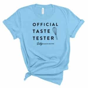 official taste tester adult unisex crewneck t-shirt in ocean blue