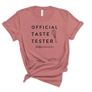 official taste tester in adult unisex crewneck t-shirt in mauve