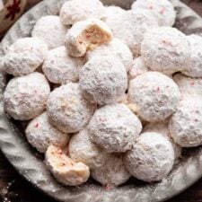Peppermint Snowball Cookies