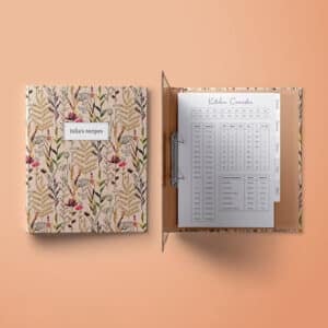 Personalized Patterned Recipe Binder