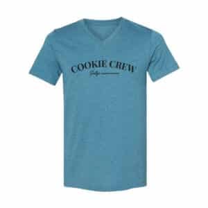 cookie crew in adult unisex v-neck t-shirt in deep heather teal