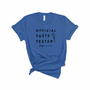 official taste tester in adult unisex crewneck t-shirt in columbia blue