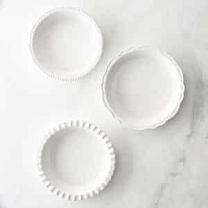 White Stoneware Pie Dishes Set