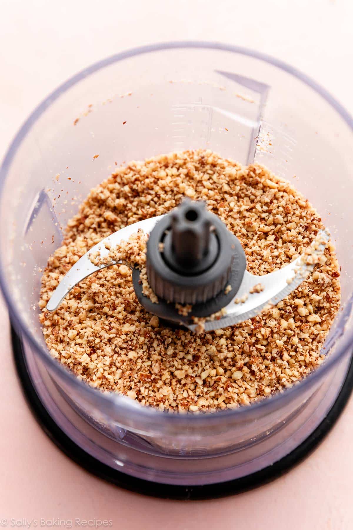 crushed almonds in small food processor.