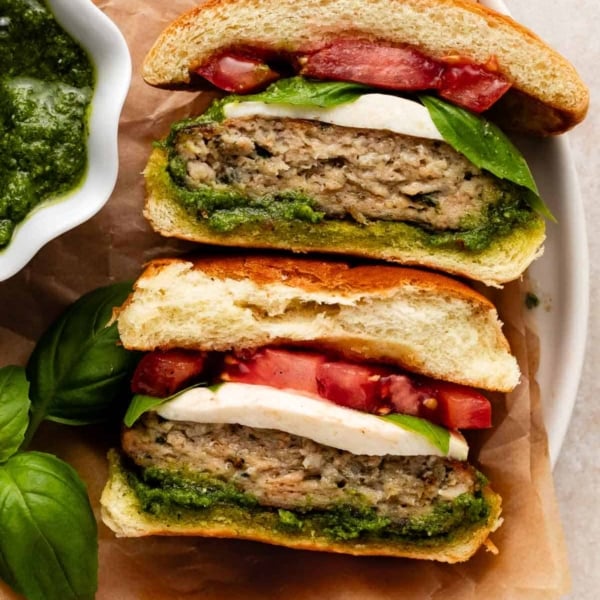 Caprese Pesto Chicken Burgers - Sally's Baking Caprese Pesto Chicken Burgers - Sally's Baking