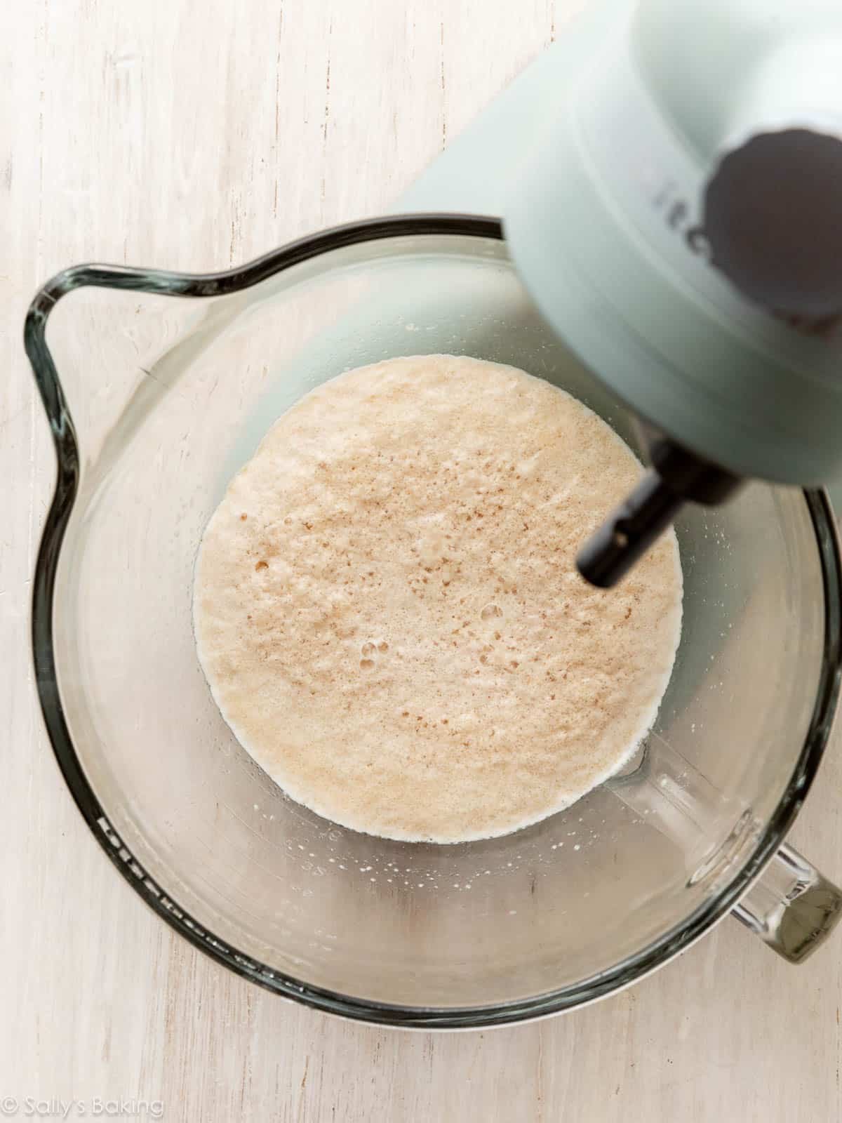 proofed yeast in bowl.