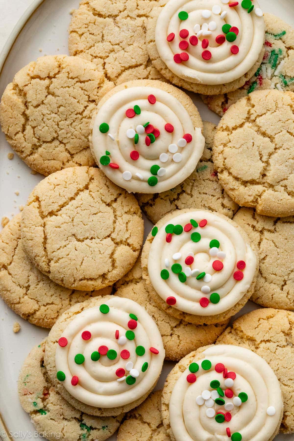 gluten free almond sugar cookies with some frosted.