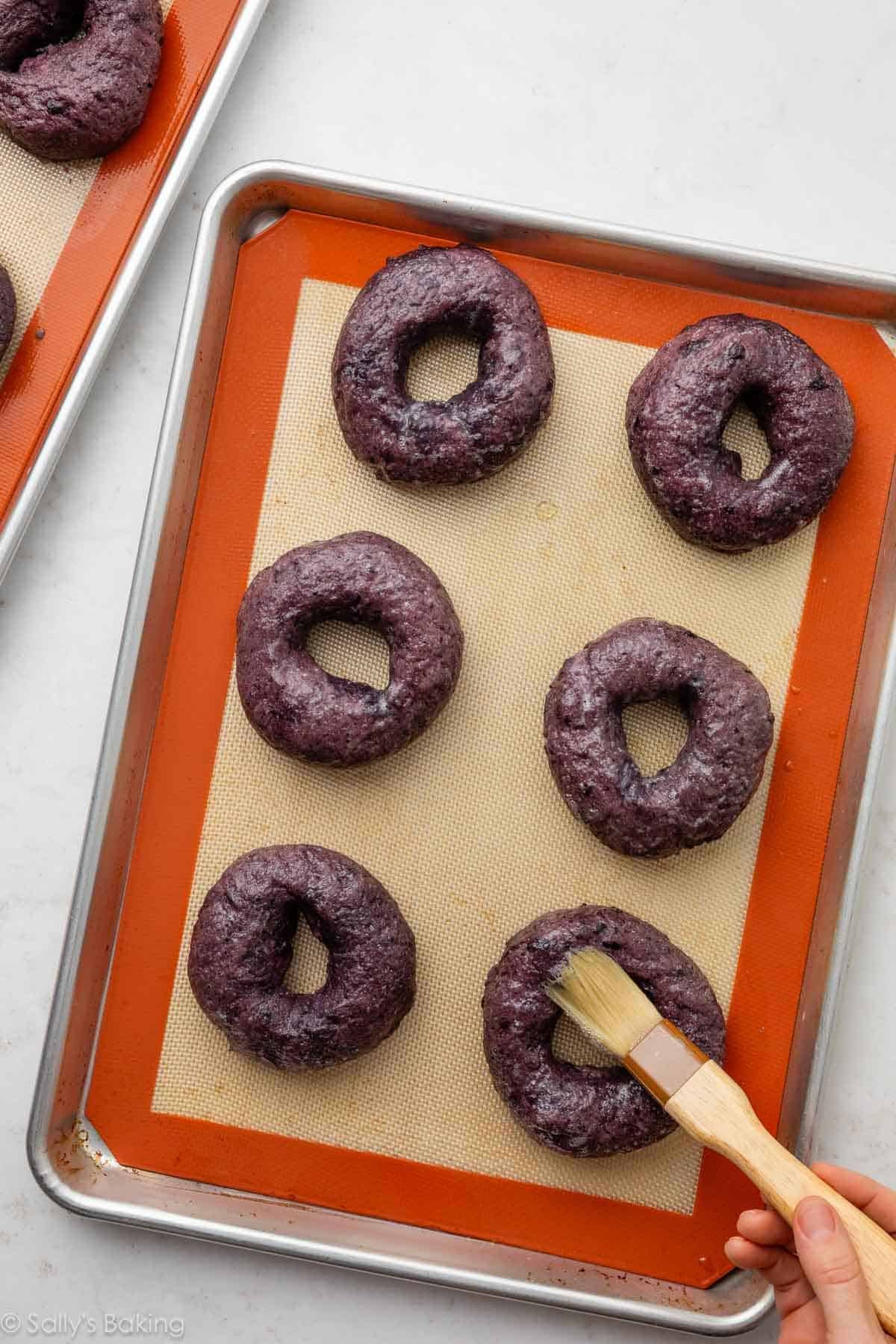 bagels on silicone baking mat.