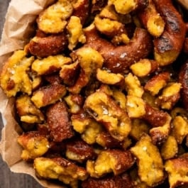 honey mustard pretzel pieces.