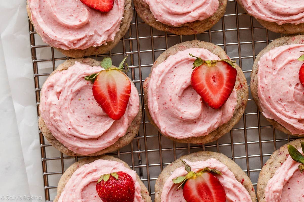 Frosted Strawberry Cookies