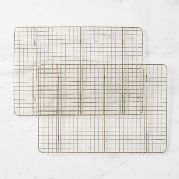 set of 2 gold cooling racks.