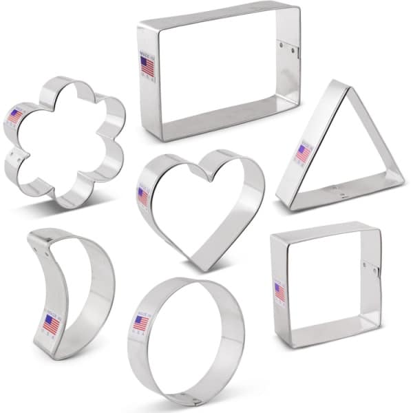 various shaped cookie cutters set.