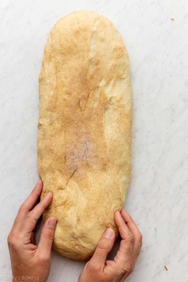 oval-shaped dough.