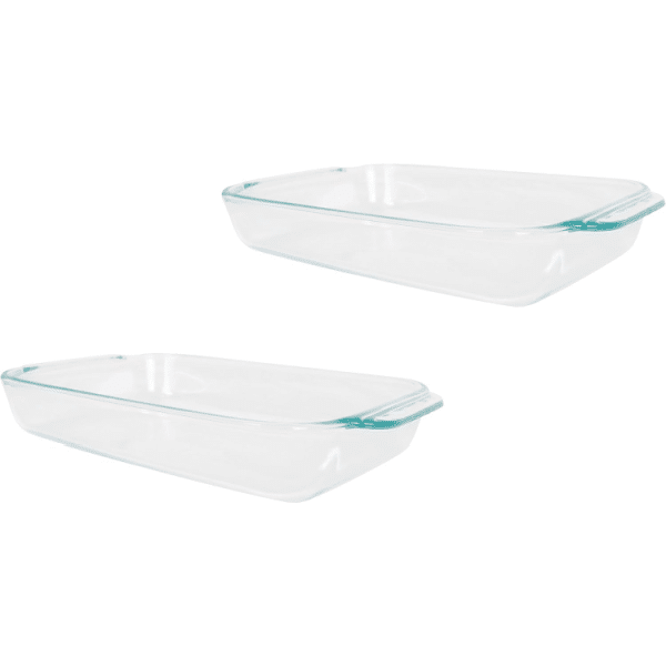 set of 2 11x7-inch glass baking dishes.